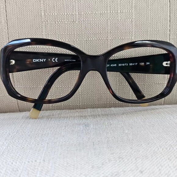 Vintage DKNY Glasses Frame Dark Brown Tortoise 55[]17 130 DY4048 3016 Eyeglasses - Picture 3 of 12